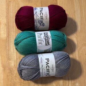 Cascade Yarns Pacific Yarn Set - Burgundy, Teal, and Gray